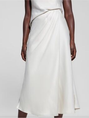 Guess Cream Satin Long Skirt